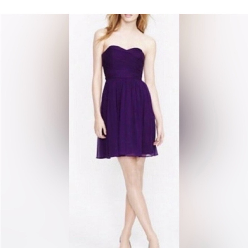 J. Crew Purple Strapless Dress